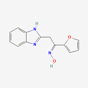 molecular formula C13H11N3O2 B7777374 N-[2-(1H-1,3-benzodiazol-2-yl)-1-(furan-2-yl)ethylidene]hydroxylamine 