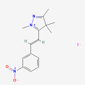 molecular formula C15H18IN3O2 B7777776 1,3,4,4-Tetramethyl-5-[(E)-2-(3-nitrophenyl)ethenyl]-4H-pyrazol-1-ium iodide 