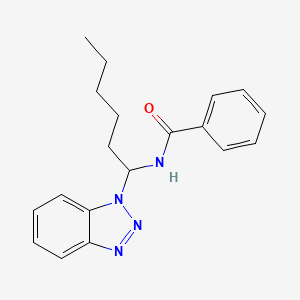 molecular formula C19H22N4O B7777991 N-[1-(1H-1,2,3-Benzotriazol-1-yl)hexyl]benzamide 