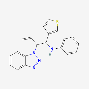 molecular formula C20H18N4S B7778963 N-[2-(1H-1,2,3-Benzotriazol-1-yl)-1-(thiophen-3-yl)but-3-en-1-yl]aniline 