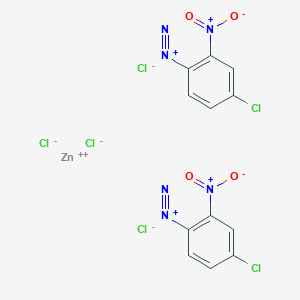 molecular formula C6H3ClN3O2.1/2Cl4Zn B077790 zinc;4-chloro-2-nitrobenzenediazonium;tetrachloride CAS No. 14263-89-9