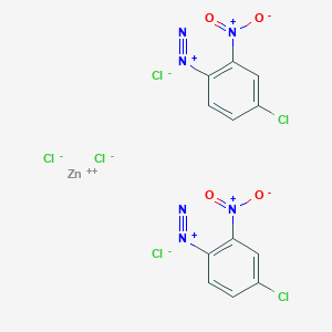 molecular formula C6H3ClN3O2.1/2Cl4Zn B077790 4-Chloro-2-nitrobenzenediazonium tetrachlorozincate (2:1) CAS No. 14263-89-9