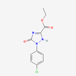molecular formula C11H10ClN3O3 B7779963 ethyl 2-(4-chlorophenyl)-3-oxo-1H-1,2,4-triazole-5-carboxylate 