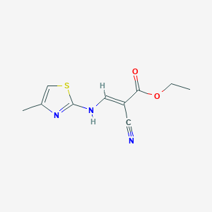 molecular formula C10H11N3O2S B7780086 Ethyl (2E)-2-cyano-3-[(4-methyl-1,3-thiazol-2-yl)amino]prop-2-enoate 