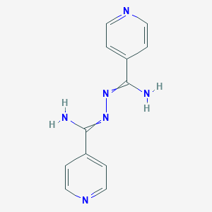 molecular formula C12H12N6 B7780407 N'-[[amino(pyridin-4-yl)methylidene]amino]pyridine-4-carboximidamide 