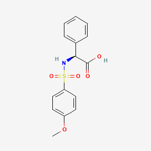 molecular formula C15H15NO5S B7780876 Benzeneacetic acid, alpha-[[(4-methoxyphenyl)sulfonyl]amino]-, (S)- (9CI) 