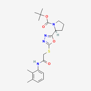 molecular formula C21H28N4O4S B7781315 tert-butyl (2S)-2-[5-[2-(2,3-dimethylanilino)-2-oxoethyl]sulfanyl-1,3,4-oxadiazol-2-yl]pyrrolidine-1-carboxylate 