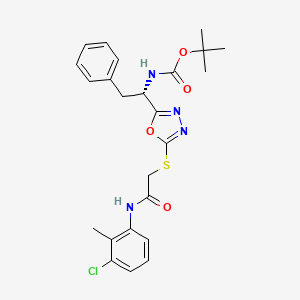 tert-butyl {(1S)-1-[5-({2-[(3-chloro-2-methylphenyl)amino]-2-oxoethyl}sulfanyl)-1,3,4-oxadiazol-2-yl]-2-phenylethyl}carbamate