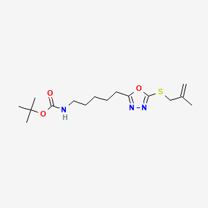 tert-butyl N-[5-[5-(2-methylprop-2-enylsulfanyl)-1,3,4-oxadiazol-2-yl]pentyl]carbamate