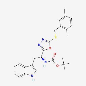 tert-butyl N-[(1S)-1-[5-[(2,5-dimethylphenyl)methylsulfanyl]-1,3,4-oxadiazol-2-yl]-2-(1H-indol-3-yl)ethyl]carbamate