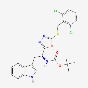 tert-butyl N-[(1S)-1-[5-[(2,6-dichlorophenyl)methylsulfanyl]-1,3,4-oxadiazol-2-yl]-2-(1H-indol-3-yl)ethyl]carbamate