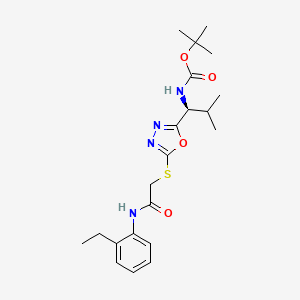 tert-butyl N-[(1S)-1-[5-[2-(2-ethylanilino)-2-oxoethyl]sulfanyl-1,3,4-oxadiazol-2-yl]-2-methylpropyl]carbamate