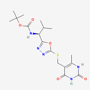 (S)-tert-butyl (2-methyl-1-(5-(((6-methyl-2,4-dioxo-1,2,3,4-tetrahydropyrimidin-5-yl)methyl)thio)-1,3,4-oxadiazol-2-yl)propyl)carbamate