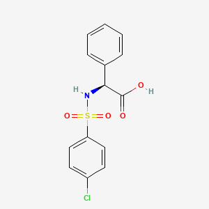 molecular formula C14H12ClNO4S B7781537 Benzeneacetic acid, alpha-[[(4-chlorophenyl)sulfonyl]amino]-, (alphaS)- 