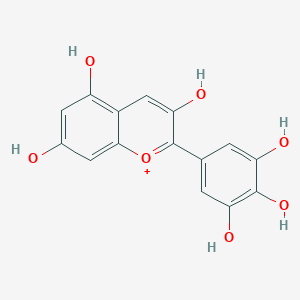 molecular formula C15H11O7+ B077816 3,3',4',5,5',7-Hexahydroxyflavylium CAS No. 13270-61-6