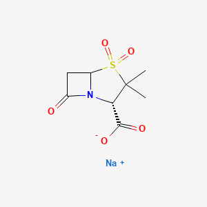 molecular formula C8H10NNaO5S B7781969 sodium;(2S)-3,3-dimethyl-4,4,7-trioxo-4λ6-thia-1-azabicyclo[3.2.0]heptane-2-carboxylate 