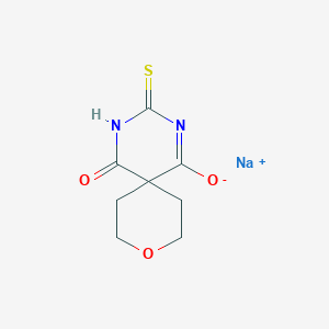 molecular formula C8H9N2NaO3S B7782440 sodium;1-oxo-3-sulfanylidene-9-oxa-2,4-diazaspiro[5.5]undec-4-en-5-olate 