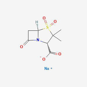 molecular formula C8H10NNaO5S B7782604 sodium;(2S,5R)-3,3-dimethyl-4,4,7-trioxo-4λ6-thia-1-azabicyclo[3.2.0]heptane-2-carboxylate 