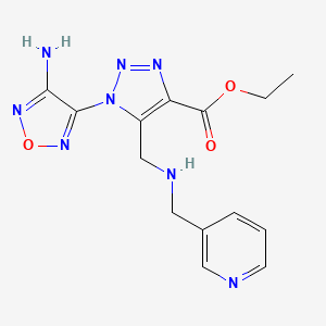 molecular formula C14H16N8O3 B7784101 ETHYL 1-(4-AMINO-1,2,5-OXADIAZOL-3-YL)-5-({[(PYRIDIN-3-YL)METHYL]AMINO}METHYL)-1H-1,2,3-TRIAZOLE-4-CARBOXYLATE 