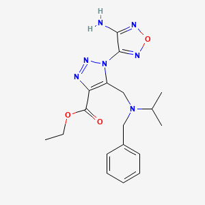 molecular formula C18H23N7O3 B7784118 ethyl 1-(4-amino-1,2,5-oxadiazol-3-yl)-5-{[benzyl(propan-2-yl)amino]methyl}-1H-1,2,3-triazole-4-carboxylate 