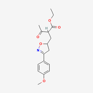 molecular formula C17H21NO5 B7784947 Ethyl 2-((3-(4-methoxyphenyl)-4,5-dihydroisoxazol-5-yl)methyl)-3-oxobutanoate 