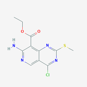 molecular formula C11H11ClN4O2S B7784949 Ethyl 7-amino-4-chloro-2-(methylsulfanyl)pyrido[4,3-d]pyrimidine-8-carboxylate CAS No. 890095-72-4