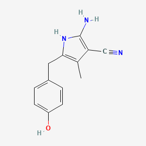 2-amino-5-(4-hydroxybenzyl)-4-methyl-1H-pyrrole-3-carbonitrile
