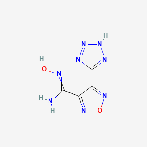 molecular formula C4H4N8O2 B7785031 N'-hydroxy-4-(1H-1,2,3,4-tetrazol-5-yl)-1,2,5-oxadiazole-3-carboximidamide 