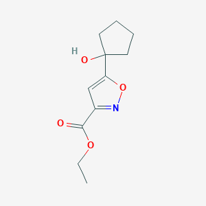 molecular formula C11H15NO4 B7785062 Ethyl 5-(1-hydroxycyclopentyl)isoxazole-3-carboxylate CAS No. 924859-04-1