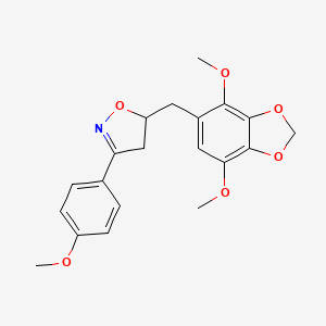4-{5-[(4,7-Dimethoxy-1,3-benzodioxol-5-yl)methyl]-4,5-dihydro-3-isoxazolyl}phenyl methyl ether