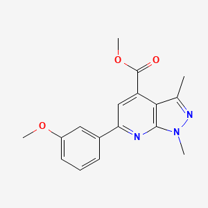 molecular formula C17H17N3O3 B7785240 methyl 6-(3-methoxyphenyl)-1,3-dimethyl-1H-pyrazolo[3,4-b]pyridine-4-carboxylate 