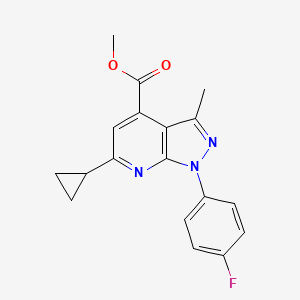 molecular formula C18H16FN3O2 B7785267 methyl 6-cyclopropyl-1-(4-fluorophenyl)-3-methyl-1H-pyrazolo[3,4-b]pyridine-4-carboxylate CAS No. 938001-13-9