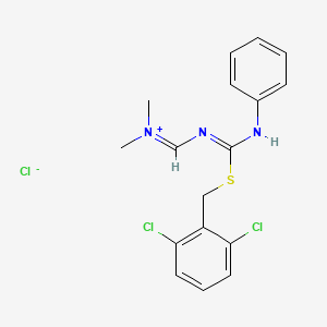 molecular formula C17H18Cl3N3S B7785812 N-[({anilino[(2,6-dichlorobenzyl)sulfanyl]methylene}amino)methylene]-N-methylmethanaminium chloride 