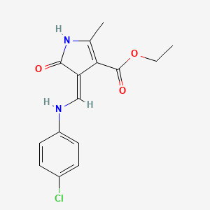 molecular formula C15H15ClN2O3 B7785824 ethyl (4Z)-4-[(4-chloroanilino)methylidene]-2-methyl-5-oxo-1H-pyrrole-3-carboxylate 
