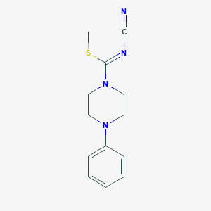 molecular formula C13H16N4S B7785911 methyl (1Z)-N-cyano-4-phenylpiperazine-1-carboximidothioate 