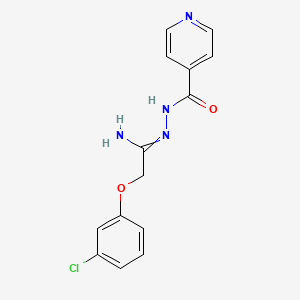 molecular formula C14H13ClN4O2 B7785979 N-[[1-amino-2-(3-chlorophenoxy)ethylidene]amino]pyridine-4-carboxamide 