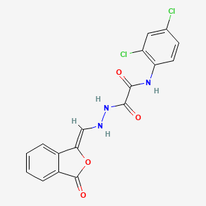 molecular formula C17H11Cl2N3O4 B7785998 N-(2,4-dichlorophenyl)-2-oxo-2-[2-[(Z)-(3-oxo-2-benzofuran-1-ylidene)methyl]hydrazinyl]acetamide 