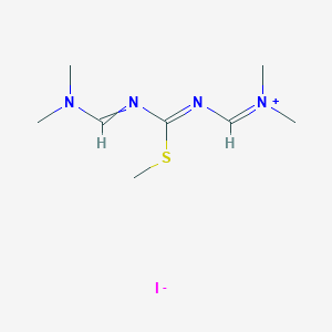 molecular formula C8H17IN4S B7786002 {[(E)-{[(E)-[(dimethylamino)methylidene]amino](methylsulfanyl)methylidene}amino]methylidene}dimethylazanium iodide 