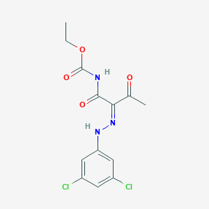 molecular formula C13H13Cl2N3O4 B7786138 ethyl N-[(2Z)-2-[(3,5-dichlorophenyl)hydrazinylidene]-3-oxobutanoyl]carbamate 