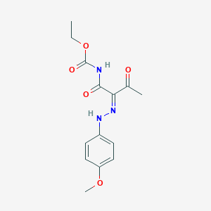 molecular formula C14H17N3O5 B7786146 ethyl N-[(2Z)-2-[(4-methoxyphenyl)hydrazinylidene]-3-oxobutanoyl]carbamate 
