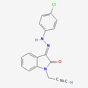 molecular formula C17H12ClN3O B7786352 (3E)-3-[(4-chlorophenyl)hydrazinylidene]-1-prop-2-ynylindol-2-one 