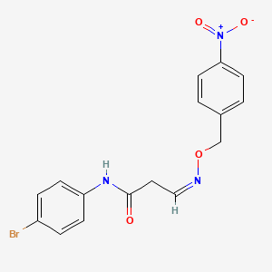 molecular formula C16H14BrN3O4 B7786443 N-(4-bromophenyl)-3-{[(4-nitrobenzyl)oxy]imino}propanamide 