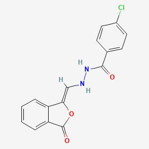 molecular formula C16H11ClN2O3 B7786471 4-chloro-N'-[(Z)-(3-oxo-2-benzofuran-1-ylidene)methyl]benzohydrazide 