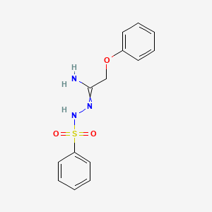 molecular formula C14H15N3O3S B7786516 N'-(benzenesulfonamido)-2-phenoxyethanimidamide 