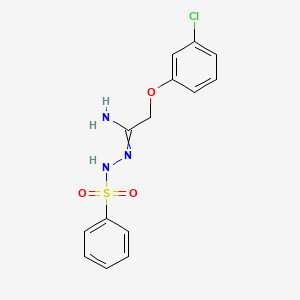 molecular formula C14H14ClN3O3S B7786531 N'-(benzenesulfonamido)-2-(3-chlorophenoxy)ethanimidamide 