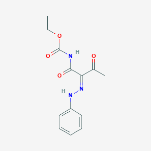 molecular formula C13H15N3O4 B7786539 ethyl N-[(2Z)-3-oxo-2-(phenylhydrazinylidene)butanoyl]carbamate 
