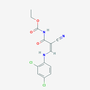molecular formula C13H11Cl2N3O3 B7786584 ethyl N-[2-cyano-3-(2,4-dichloroanilino)acryloyl]carbamate 