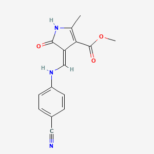 molecular formula C15H13N3O3 B7786597 methyl (4Z)-4-[(4-cyanoanilino)methylidene]-2-methyl-5-oxo-1H-pyrrole-3-carboxylate 