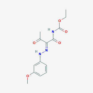 molecular formula C14H17N3O5 B7786681 ethyl N-[(2E)-2-[(3-methoxyphenyl)hydrazinylidene]-3-oxobutanoyl]carbamate 