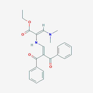molecular formula C23H24N2O4 B7786871 ethyl (Z)-2-[(2-benzoyl-3-oxo-3-phenylprop-1-enyl)amino]-3-(dimethylamino)prop-2-enoate 
